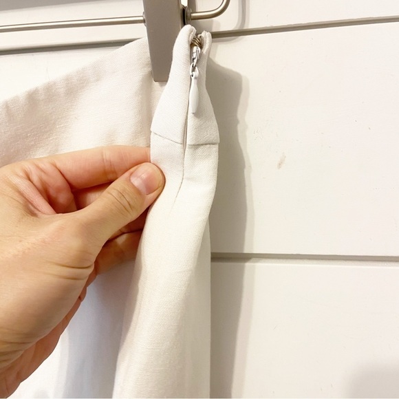 LOFT | Linen Blend Embroidered A-Line Skirt Size 8P - Picture 5 of 12